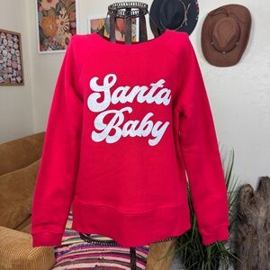Grayson Threads | bright red Santa Baby crewneck Christmas sweater | S